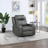 Raelynn Upholstered Track Arm Recliner Grey - 603193