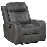 Raelynn Upholstered Track Arm Recliner Grey - 603193