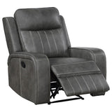 Raelynn Upholstered Track Arm Recliner Grey - 603193