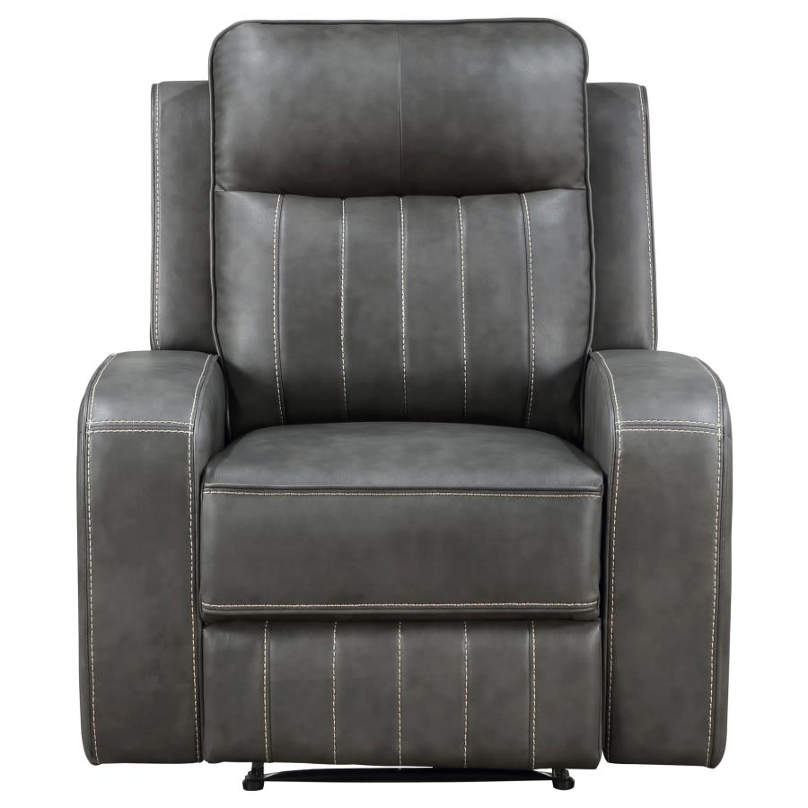 Raelynn Upholstered Track Arm Recliner Grey - 603193