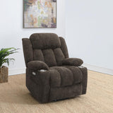 Houston Upholstered Power Lift Recliner Chair Dark Brown - 603233P