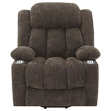 Houston Upholstered Power Lift Recliner Chair Dark Brown - 603233P
