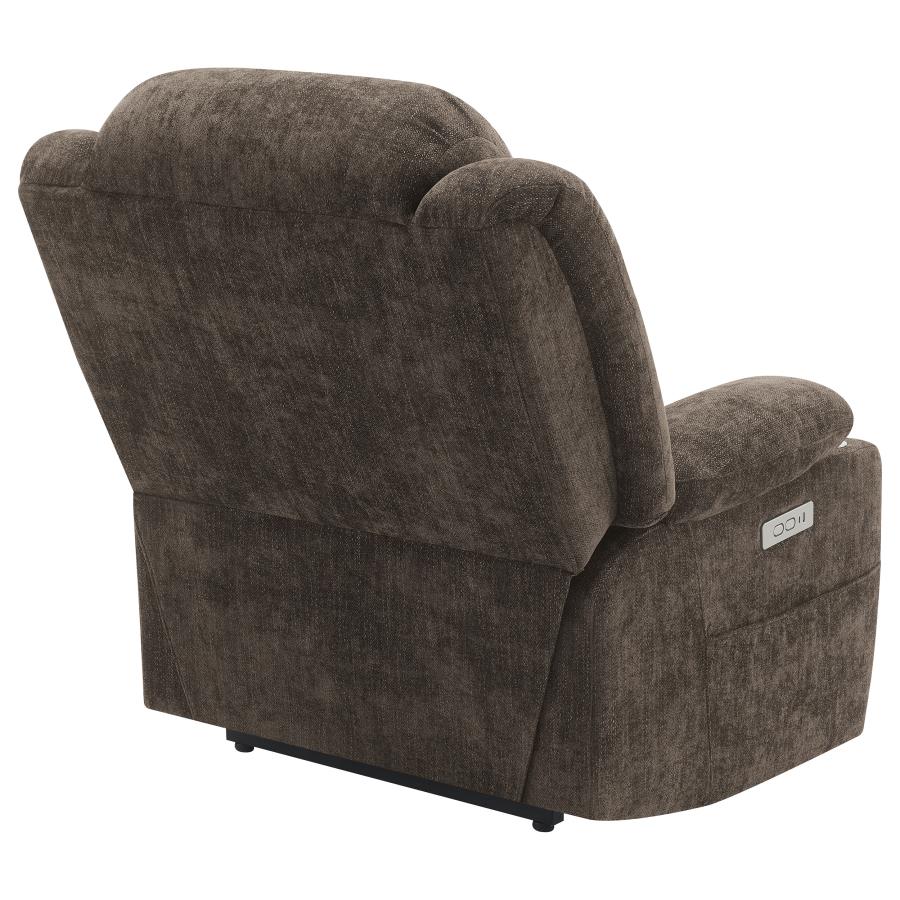Houston Upholstered Power Lift Recliner Chair Dark Brown - 603233P
