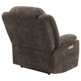 Houston Upholstered Power Lift Recliner Chair Dark Brown - 603233P