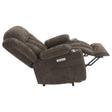 Houston Upholstered Power Lift Recliner Chair Dark Brown - 603233P