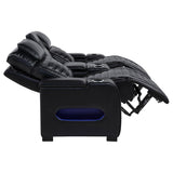 Zuma 2-piece Faux Leather Dual Power LED Sofa Set Black - 603251PP-S2