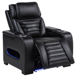 Zuma 3-piece Faux Leather Dual Power LED Sofa Set Black - 603251PP-S3
