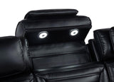 Zuma 3-piece Faux Leather Dual Power LED Sofa Set Black - 603251PP-S3