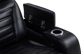 Zuma 3-piece Faux Leather Dual Power LED Sofa Set Black - 603251PP-S3