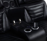 Zuma Faux Leather Dual Power Reclining LED Loveseat Black - 603252PP