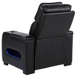 Zuma Faux Leather Upholstered Dual Power LED Recliner Black - 603253PP
