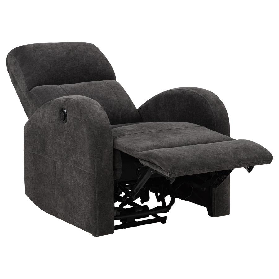Grant Fabric Upholstered Power Recliner Chair Charcoal Grey - 603293P