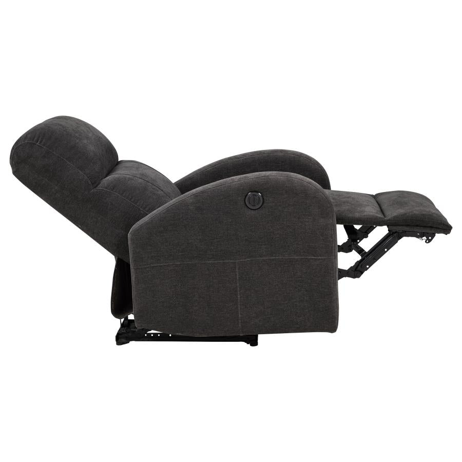 Grant Fabric Upholstered Power Recliner Chair Charcoal Grey - 603293P