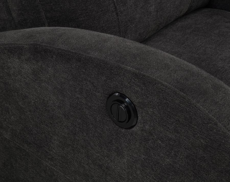 Grant Fabric Upholstered Power Recliner Chair Charcoal Grey - 603293P