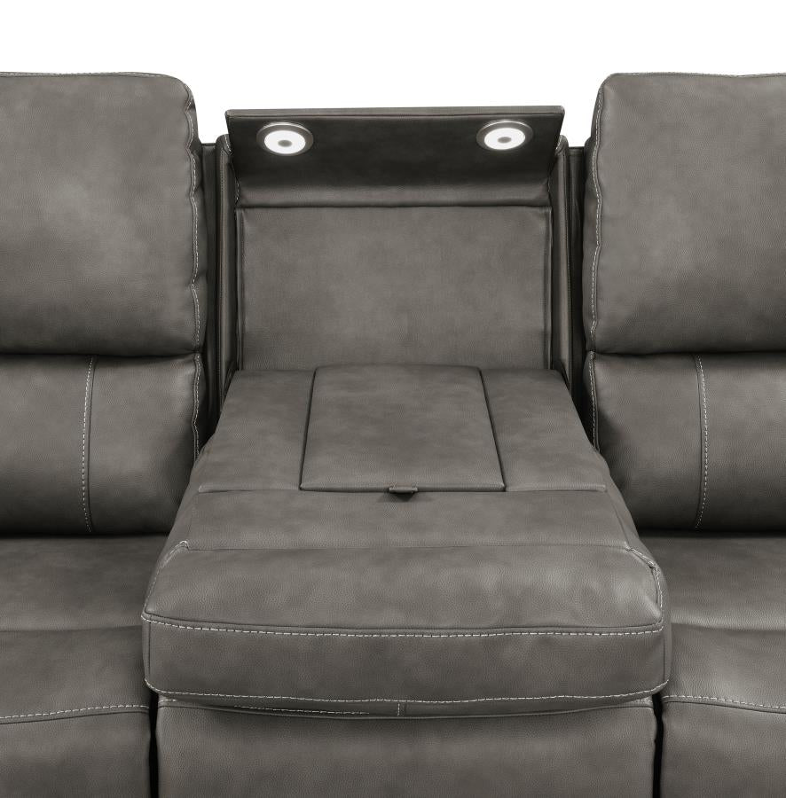 Brickston 2-piece Triple Power Reclining Sofa Set Charcoal - 603431PPP-S2