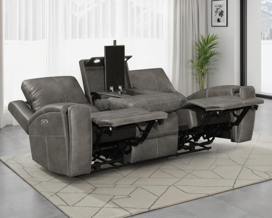 Brickston Triple Power Reclining Sofa Charcoal - 603431PPP