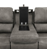 Brickston Triple Power Reclining Sofa Charcoal - 603431PPP