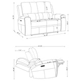 Brickston Triple Power Reclining Loveseat Charcoal - 603432PPP
