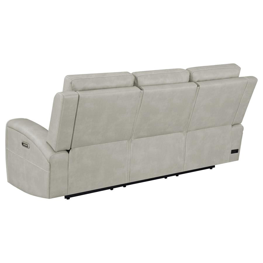 Brickston 2-piece Triple Power Reclining Sofa Set Grey - 603434PPP-S2