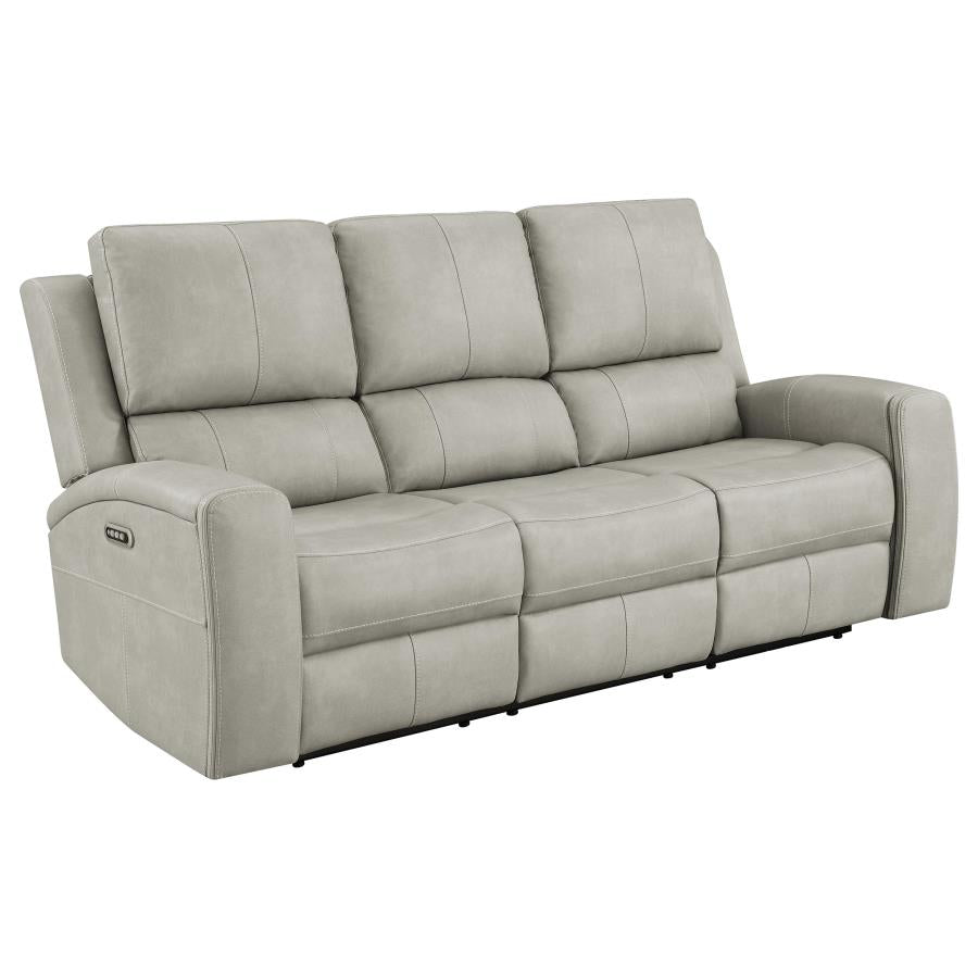 Brickston 3-piece Triple Power Reclining Sofa Set Grey - 603434PPP-S3