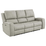 Brickston 3-piece Triple Power Reclining Sofa Set Grey - 603434PPP-S3