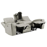 Brickston 3-piece Triple Power Reclining Sofa Set Grey - 603434PPP-S3