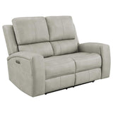 Brickston 3-piece Triple Power Reclining Sofa Set Grey - 603434PPP-S3