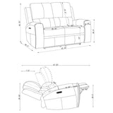 Brickston 3-piece Triple Power Reclining Sofa Set Grey - 603434PPP-S3