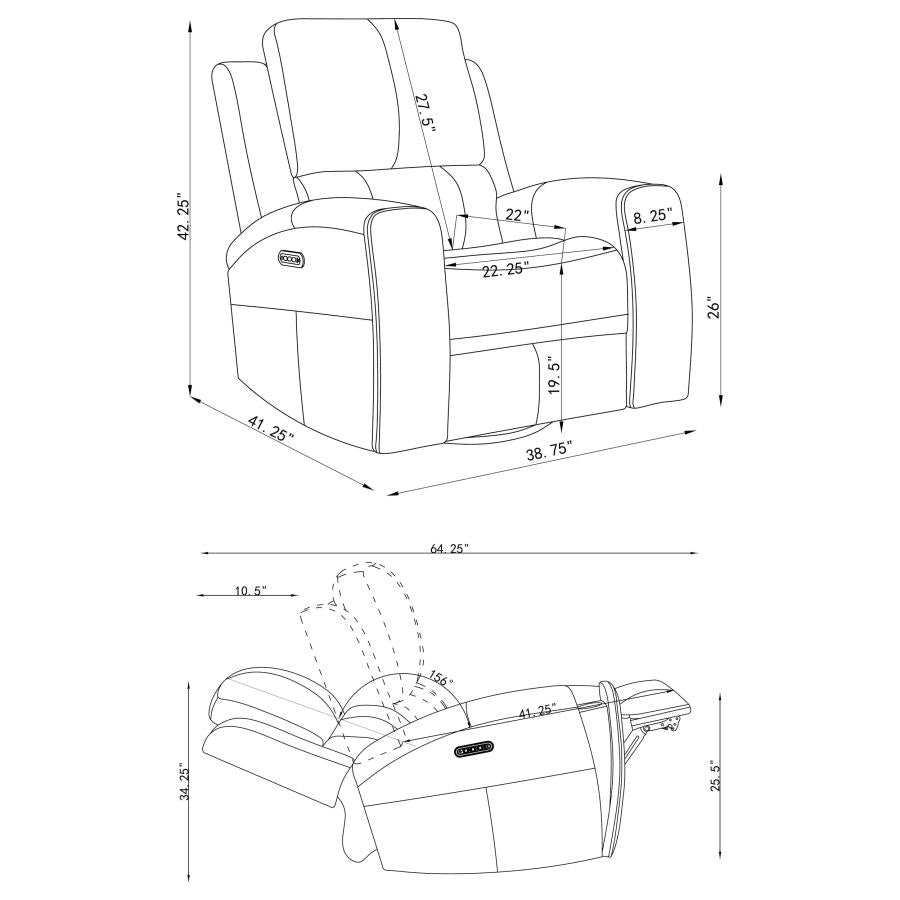 Brickston 3-piece Triple Power Reclining Sofa Set Grey - 603434PPP-S3