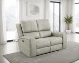 Brickston Triple Power Reclining Loveseat Grey - 603435PPP