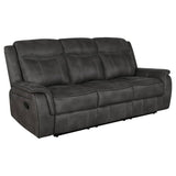 Lawrence 2-piece Upholstered Reclining Sofa Set Charcoal - 603504-S2
