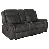 Lawrence 2-piece Upholstered Reclining Sofa Set Charcoal - 603504-S2
