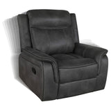 Lawrence 3-piece Upholstered Reclining Sofa Set Charcoal - 603504-S3