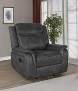 Lawrence Upholstered Padded Arm Glider Recliner Charcoal - 603506