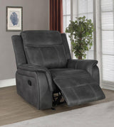 Lawrence Upholstered Padded Arm Glider Recliner Charcoal - 603506