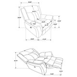 Lawrence Upholstered Padded Arm Glider Recliner Charcoal - 603506