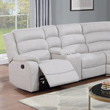 Manual Motion Reclining Loveseat 3 Piece Sectional Set With Console Storage And Cup Holders