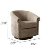 Barrel Swivel Accent Chair, 360 Degree Rotating For Living Room - Sand