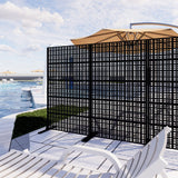 Outdoor And Indoor Divider With Freestanding Decorative Privacy Screen - Black