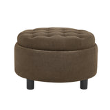 Storage Round Footstool Table Ottoman