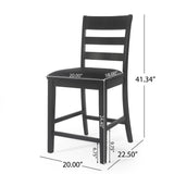 Farmhouse Upholstered Wood Counter Stools