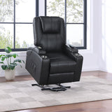 Armstrong Upholstered Power Lift Massage Recliner Black - 609475P