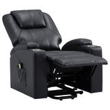 Armstrong Upholstered Power Lift Massage Recliner Black - 609475P
