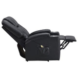 Armstrong Upholstered Power Lift Massage Recliner Black - 609475P