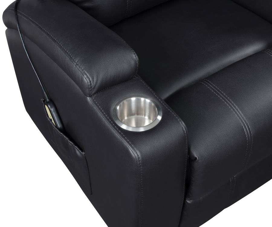 Armstrong Upholstered Power Lift Massage Recliner Black - 609475P