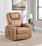 Armstrong Upholstered Power Lift Massage Recliner Camel - 609476P