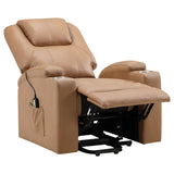 Armstrong Upholstered Power Lift Massage Recliner Camel - 609476P