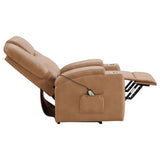 Armstrong Upholstered Power Lift Massage Recliner Camel - 609476P
