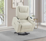 Armstrong Upholstered Power Lift Massage Recliner Ivory - 609477P