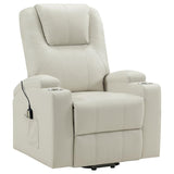 Armstrong Upholstered Power Lift Massage Recliner Ivory - 609477P